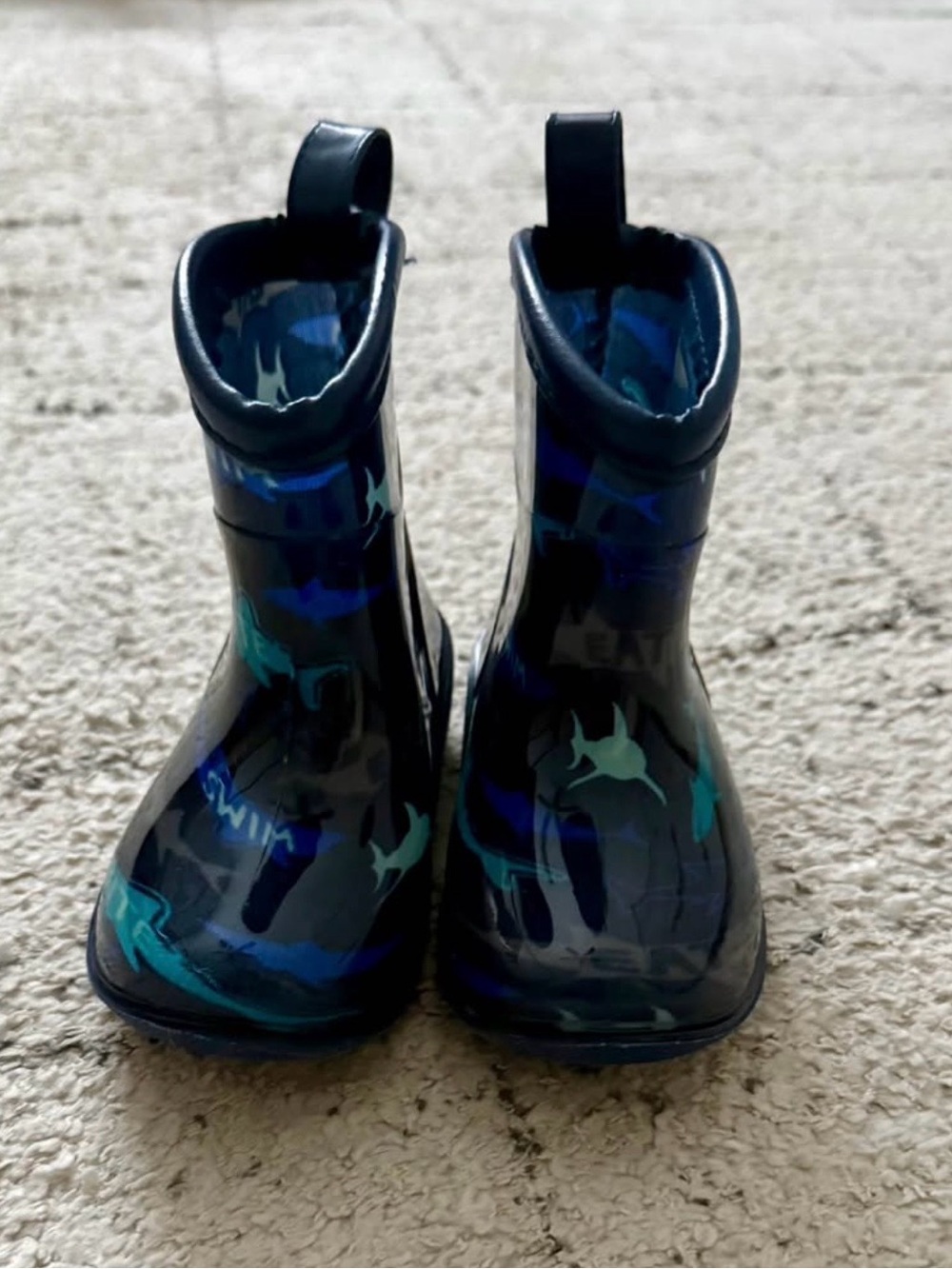 Toddler Blue Shark Print Rain Boots